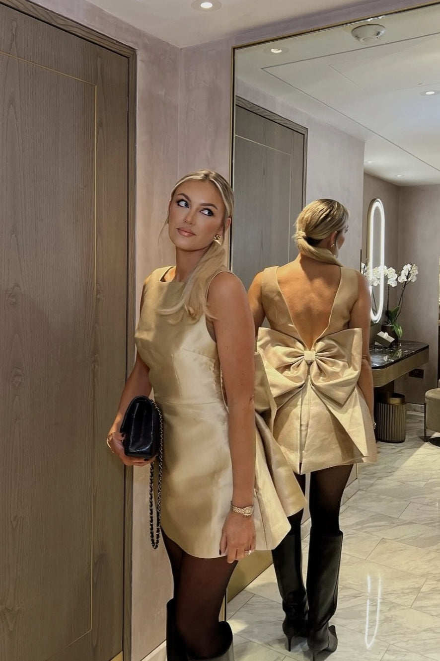 Elegant Square Neck Backless High Waist Mini Dress image 5