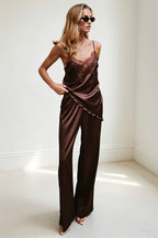 Chic V Neck Cami With Flowy Pants Two Piece Set image 5
