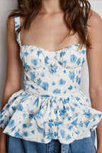 Floral Print Ruched Waist Slim Cami Top image 4