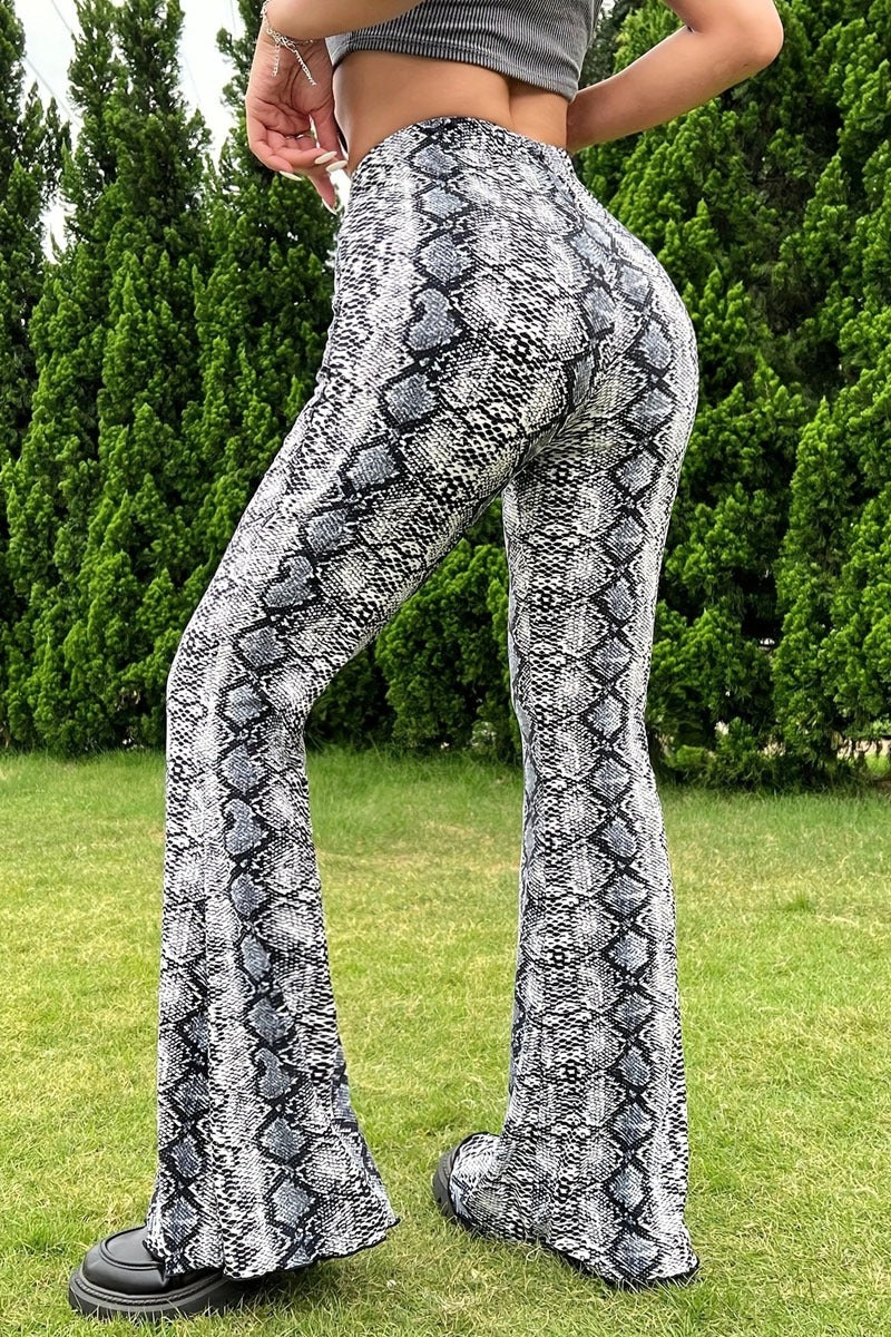 Sexy Snake Pattern Flare Pants image 4