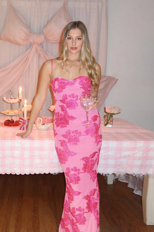 Cami Waist Cinched Floral Bodycon Maxi Dress image 1