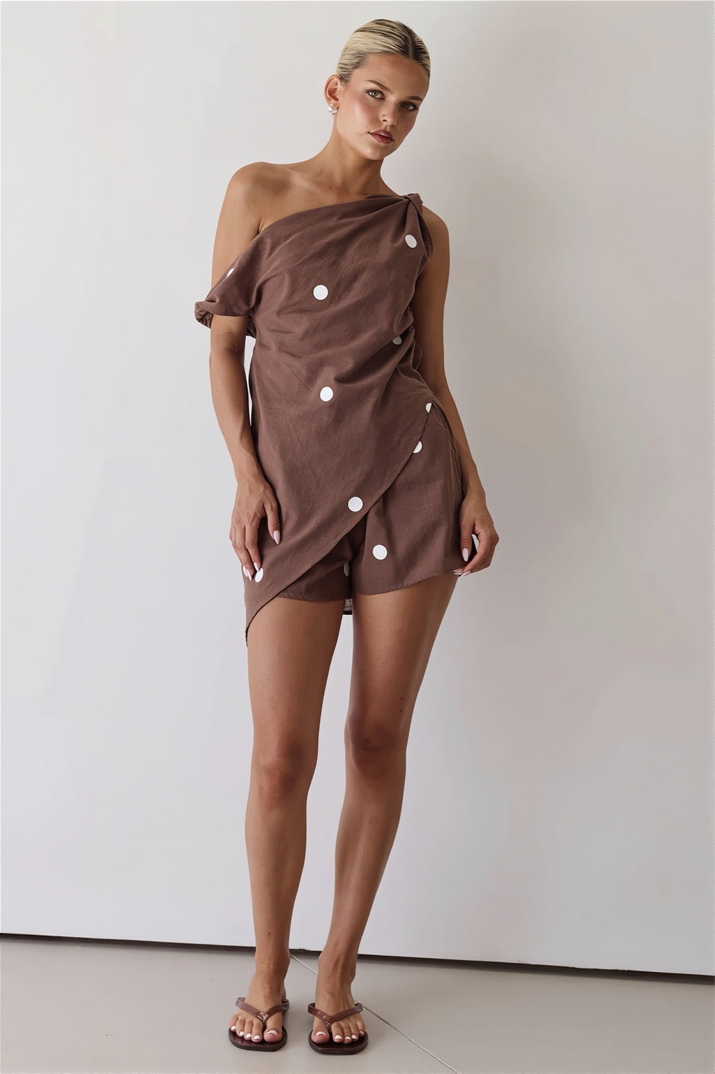 Off Shoulder Print Casual Two Piece Set image 7