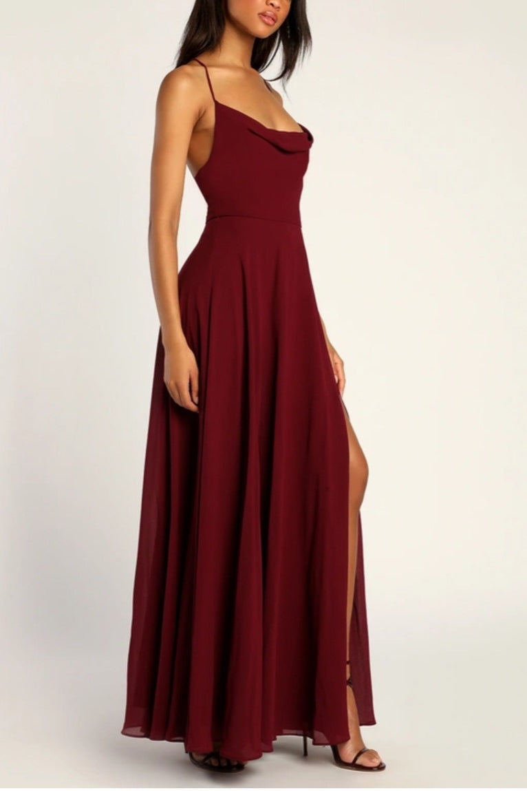 Sexy Halter Backless Maxi Formal Dress image 3