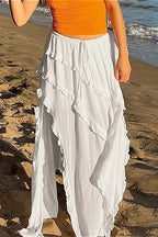 Romantic Ruffle High-Slit Skirt image 3