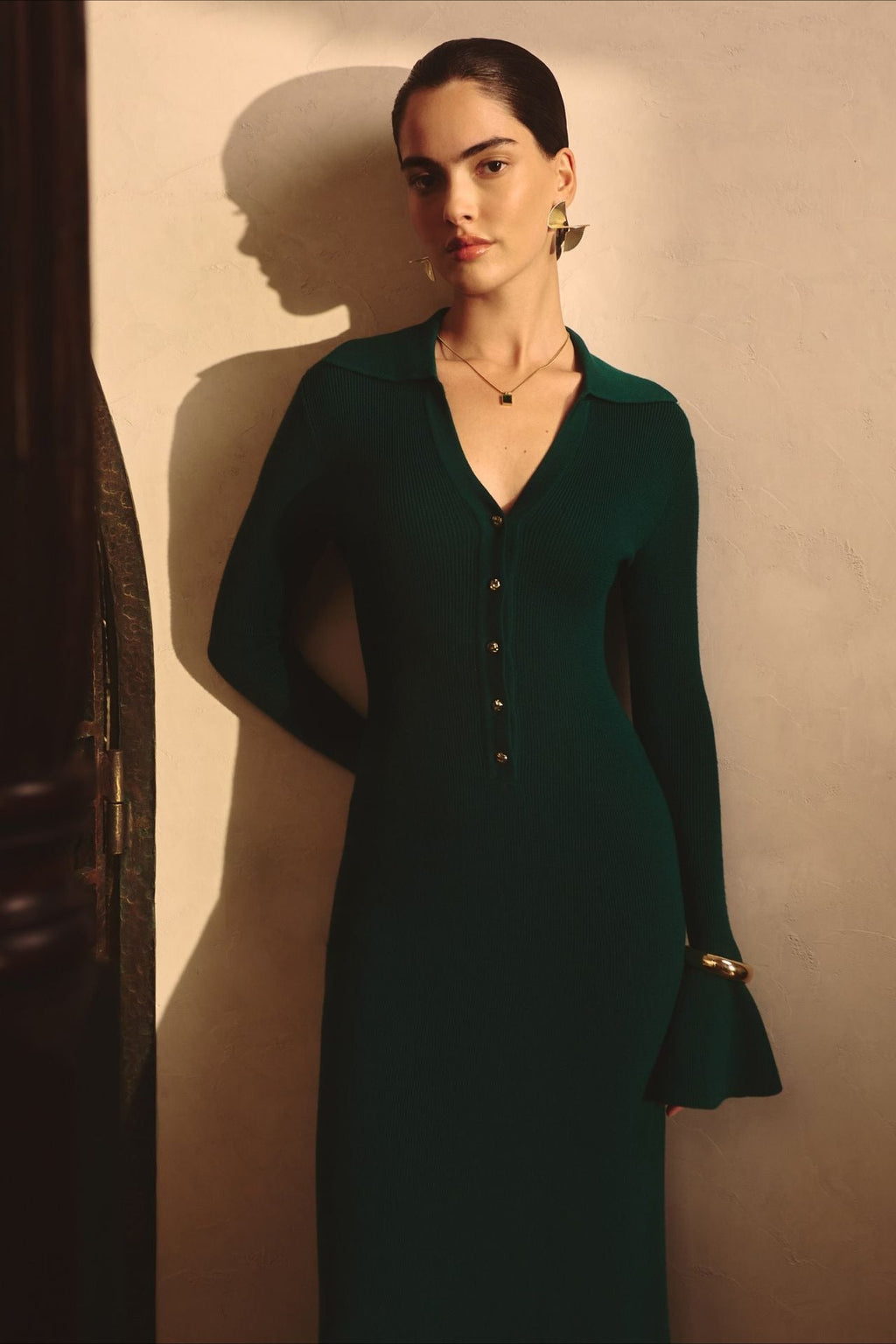 Elegant Collared Knit Sweater Dress image 11