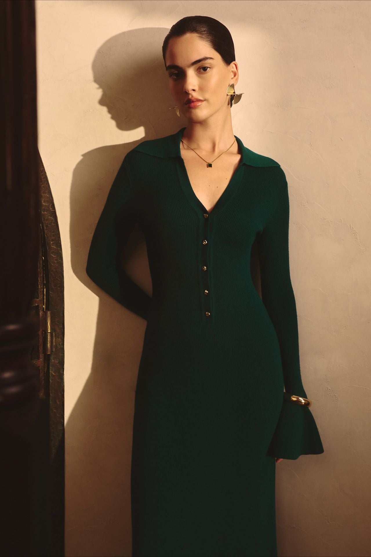 Elegant Collared Knit Sweater Dress image 11