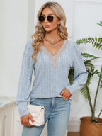 Rosalie Lace Ribbed Blouse styled for Avrienne