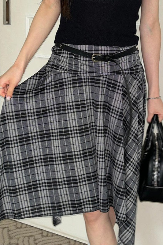 Vintage High-Waist Faux Leather Midi Skirt image 2