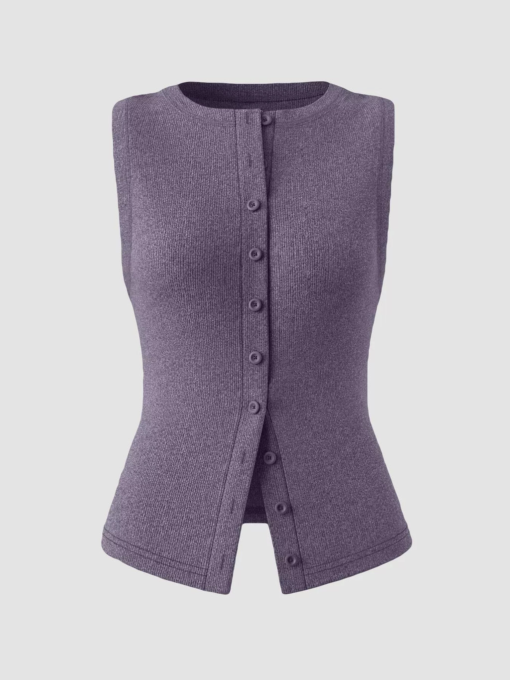 Elara Button Tank detail view styled for Avrienne