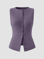 Elara Button Tank detail view styled for Avrienne
