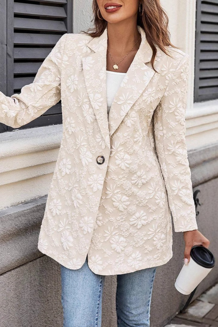 Jacquard Slim Fit Single-Button Blazer image 2