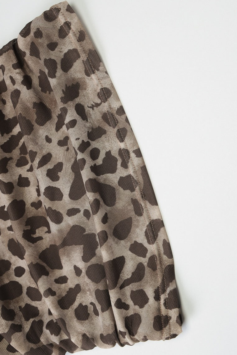 Leopard Asym Shoulder Sleeveless Halter Top image 4