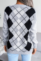 Argyle V-Neck Knit Pullover Sweater image 14