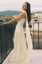 Strapless Flowy Ribbon Slim Waist Maxi Dress image 4