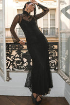 Sexy Lace Patchwork Fitted Cutout Maxi Dress image 3