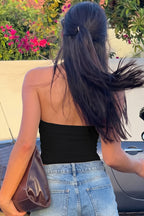 Casual Backless Bow Slim Halter Top image 6