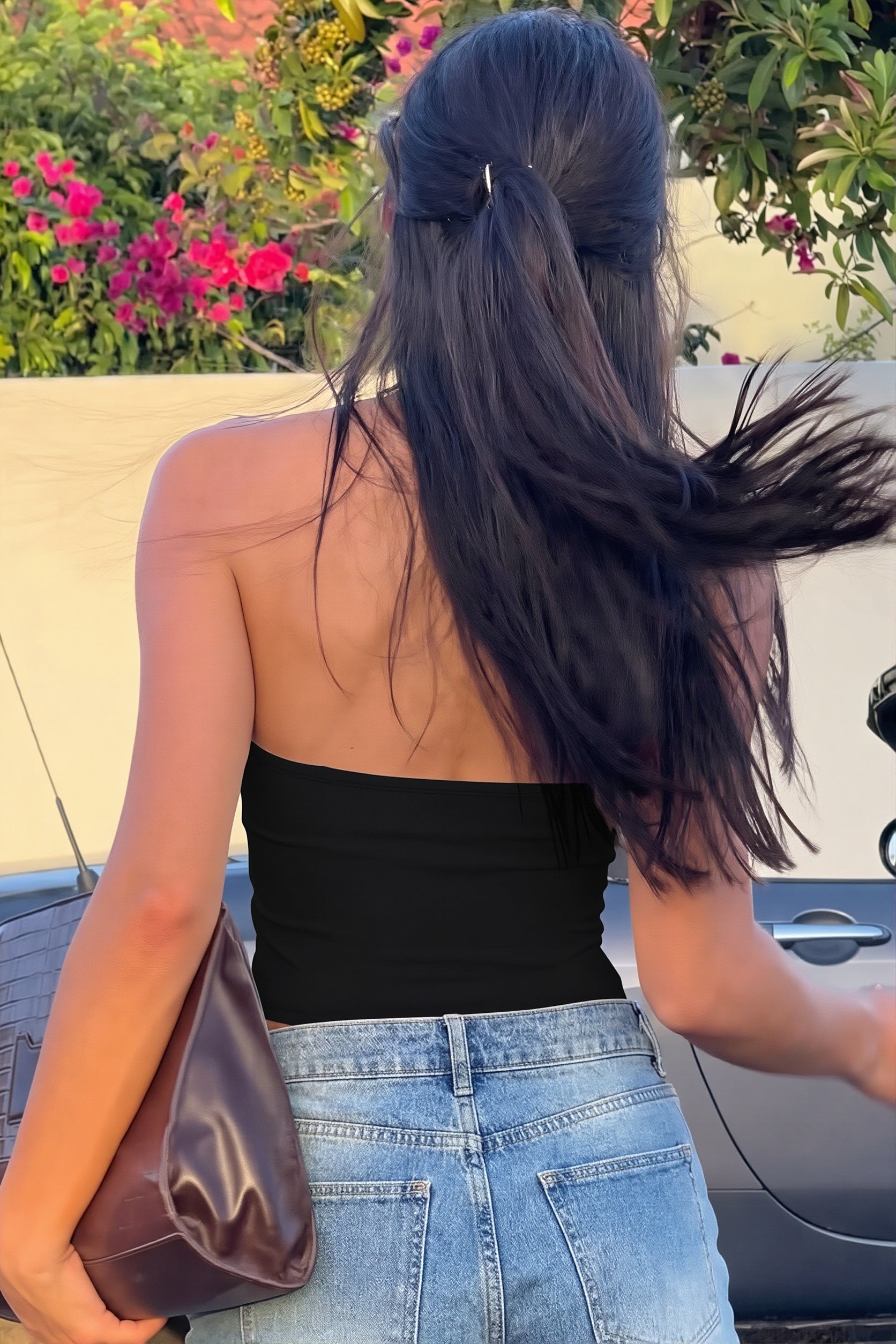 Casual Backless Bow Slim Halter Top image 6