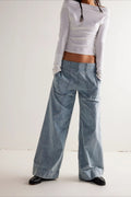 Ruched Elastic Waist Wide Leg Jean image 2