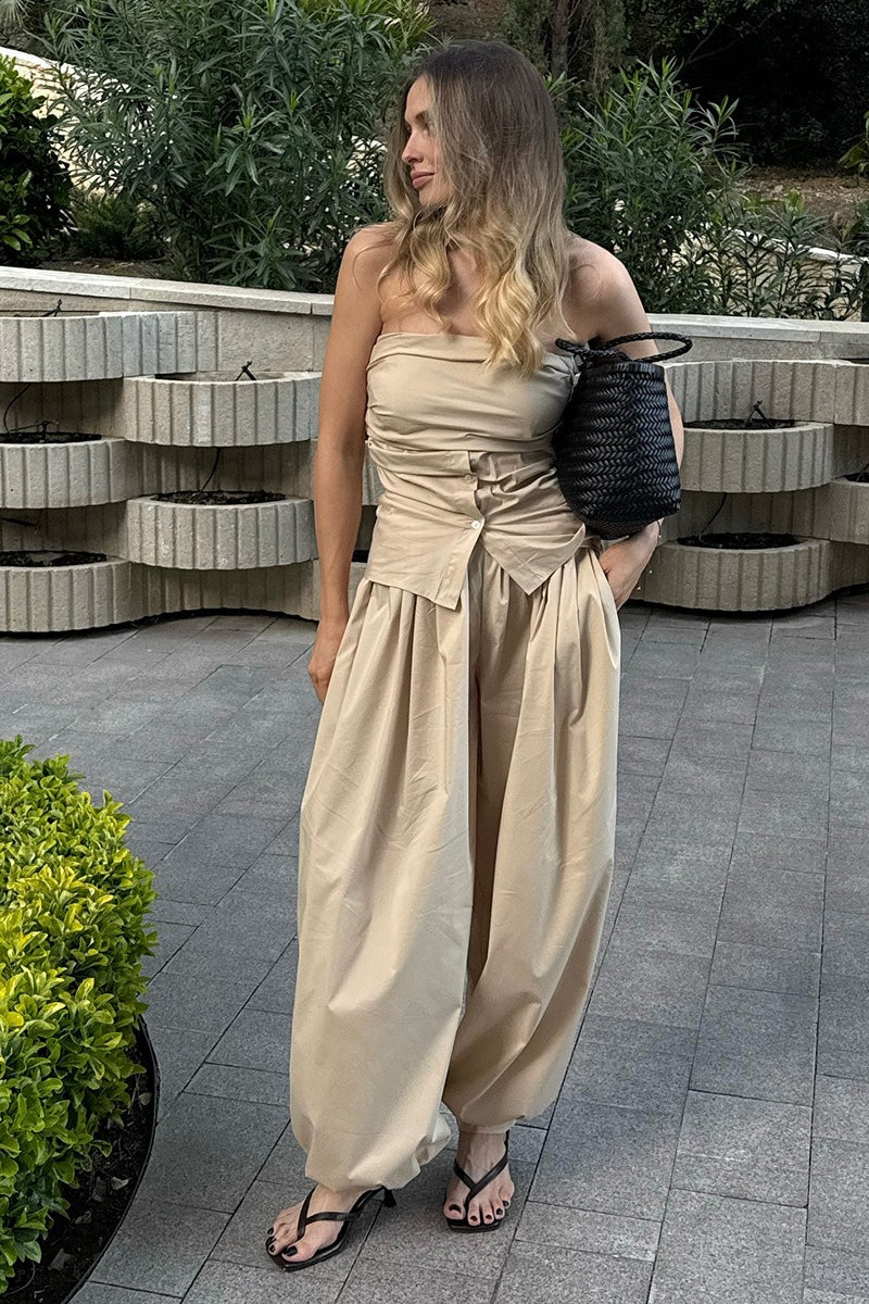 Cotton Lantern Wide Leg Pants image 5
