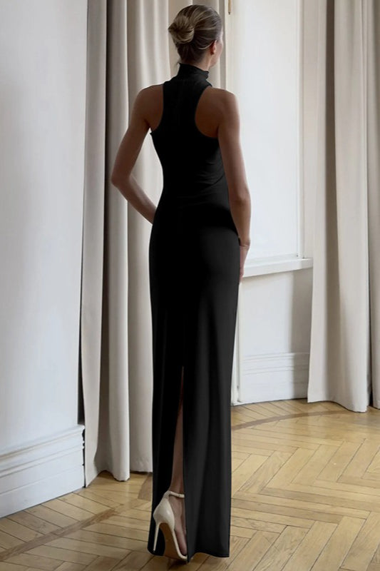 High Neck Sleeveless Slit Formal Dress image 4