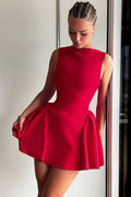 Solid Sleeveless Sexy Backless Mini Dress image 2