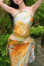 Oil Painting Ruffle Three Piece Swim Set image 2
