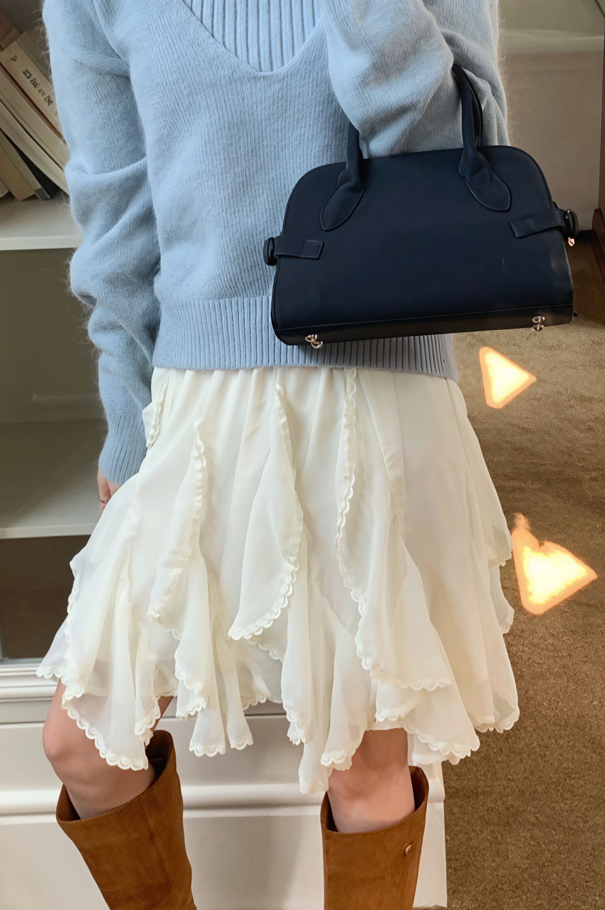 Romantic Ruffled Asymmetrical Chiffon Mini Skirt image 5
