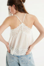 Lace Trim Ruffle Strap Cami Top image 4
