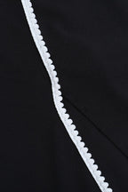 Black Contrast Lace U-Neck Split Backless Party Dress image 9