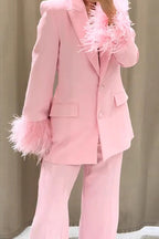 Designer Feather Accent Blazer image 6