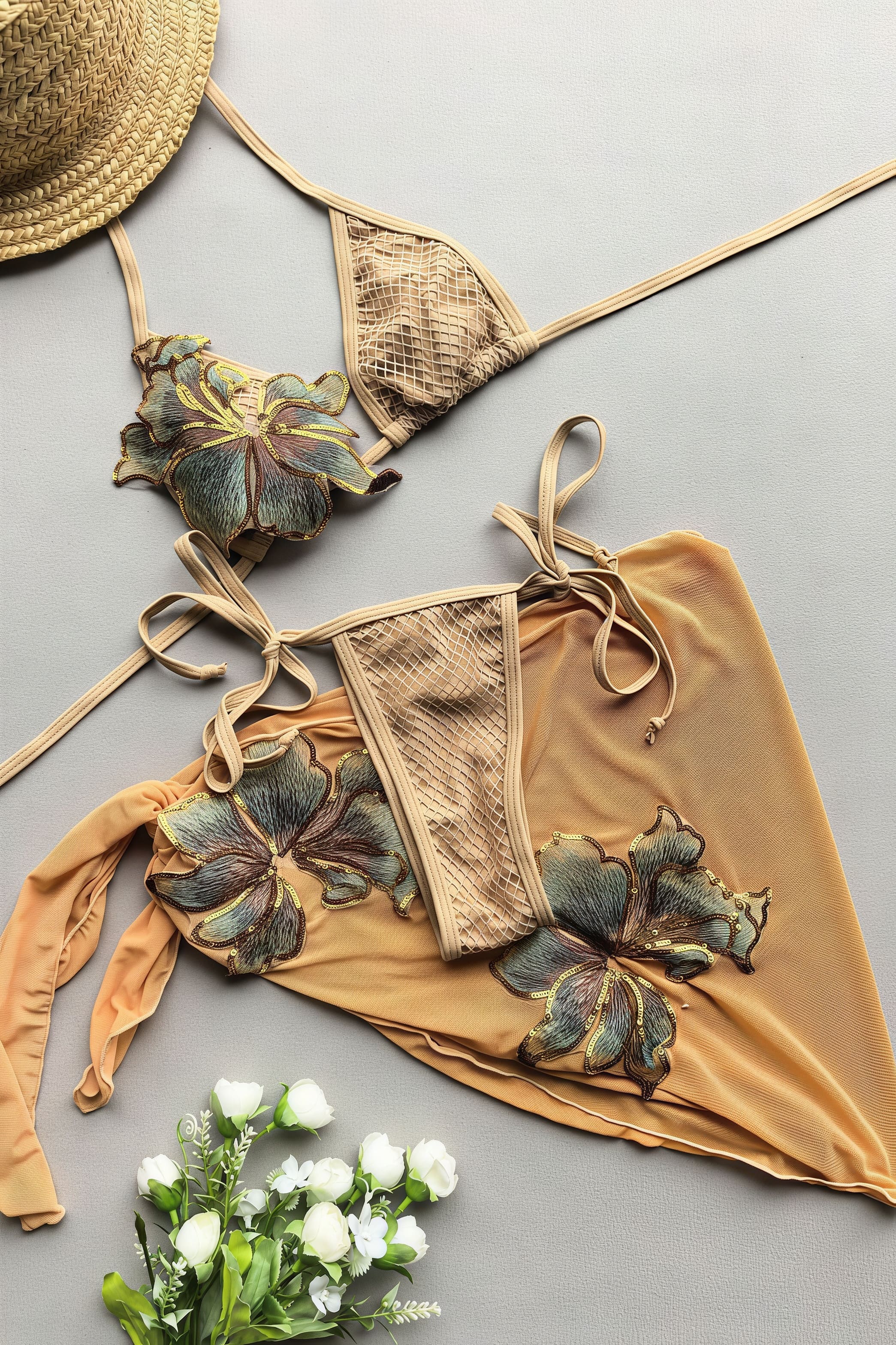Chic Solid Bikini And Skirt Sexy Three Piece Swim Sets image 4