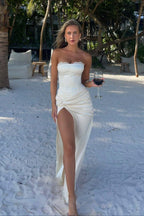 Satin Twist Front Split Party Dress image 4