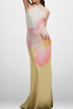 Floral Print Backless Bodycon Maxi Dress image 2