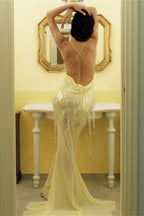 Hollow Sleeveless High Waist Sequin Floral Dress image 4