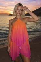 Gradient Halter Tube Cutout Back Mini Dress image 1