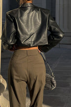 Sexy Cropped Biker Coat image 5