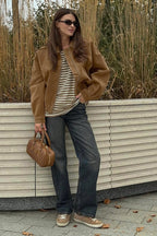 Vintage Suede Zip Front Relaxed Jacket image 3