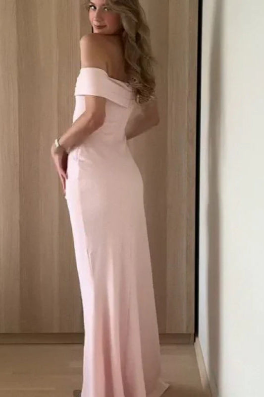 Off-Shoulder Waist Cinching Split Evening Party Dress image 2