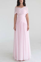 Pink Soft Elegant Cross Maxi Dress image 3