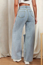 High Waist Washed Floor-Length Jean image 3