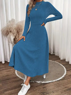 Renee Knit Midi Dress detail view styled for Avrienne