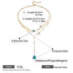 Titanium Blue Turquoise Double Layer Y-shaped NeckLace image 6