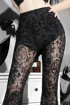 Y2K See-Through Mesh Floral Pant image 2