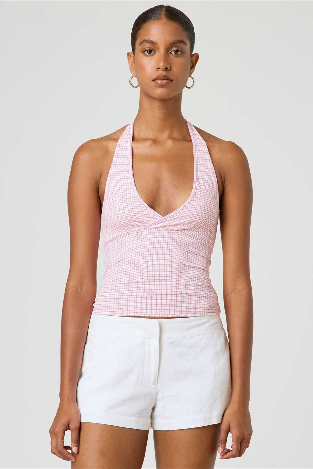 Sexy Polka Dot Plaid Slim Halter Top image 9