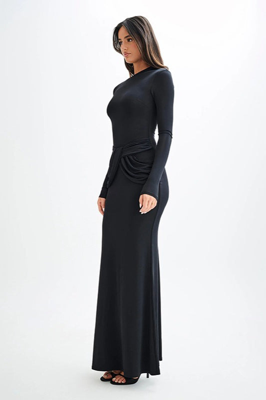 Long Sleeve Crew Neck Maxi Dress image 8
