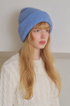 Solid Color Wool Blend Double Layer Seamless Thick Knitted Hat image 1