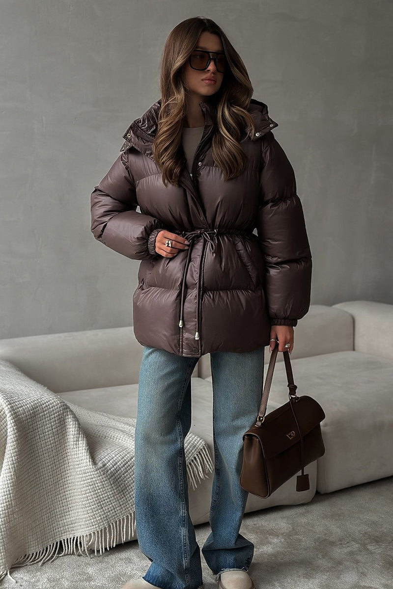 Adjustable Drawstring Hooded Puffer Jacket image 13
