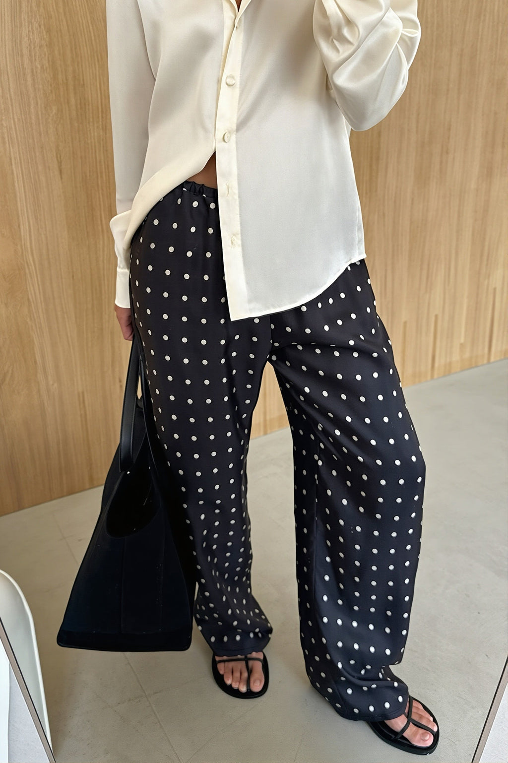 Polka Dot Straight Leg Casual Pants image 2