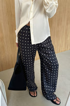 Polka Dot Straight Leg Casual Pants image 2