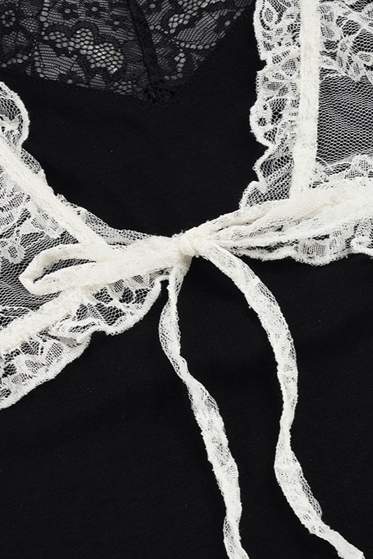 Lace Patchwork Mesh Twin Set Blouse image 6